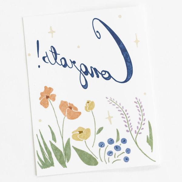 Congrats Botanical Note Card